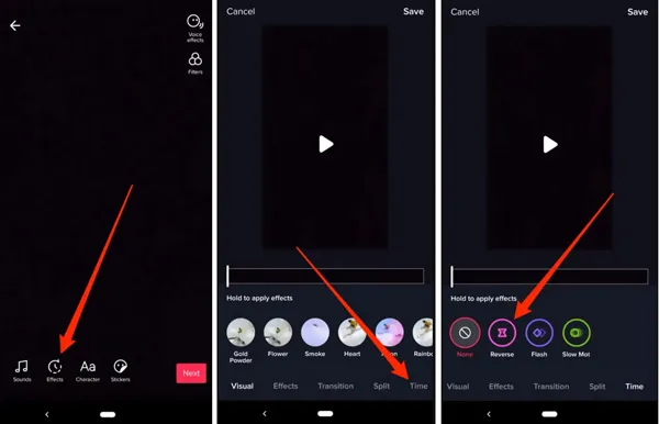 przykłady odwr&oacute;conych film&oacute;w tiktok