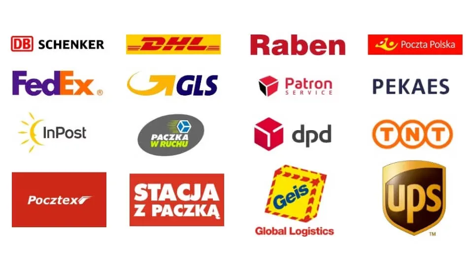 logo firm kurierskich polska, kurierzy dostawa paczek