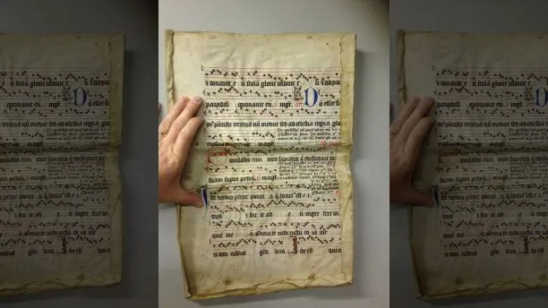 Alleluja w starym manuskrypcie lub księdze liturgicznej