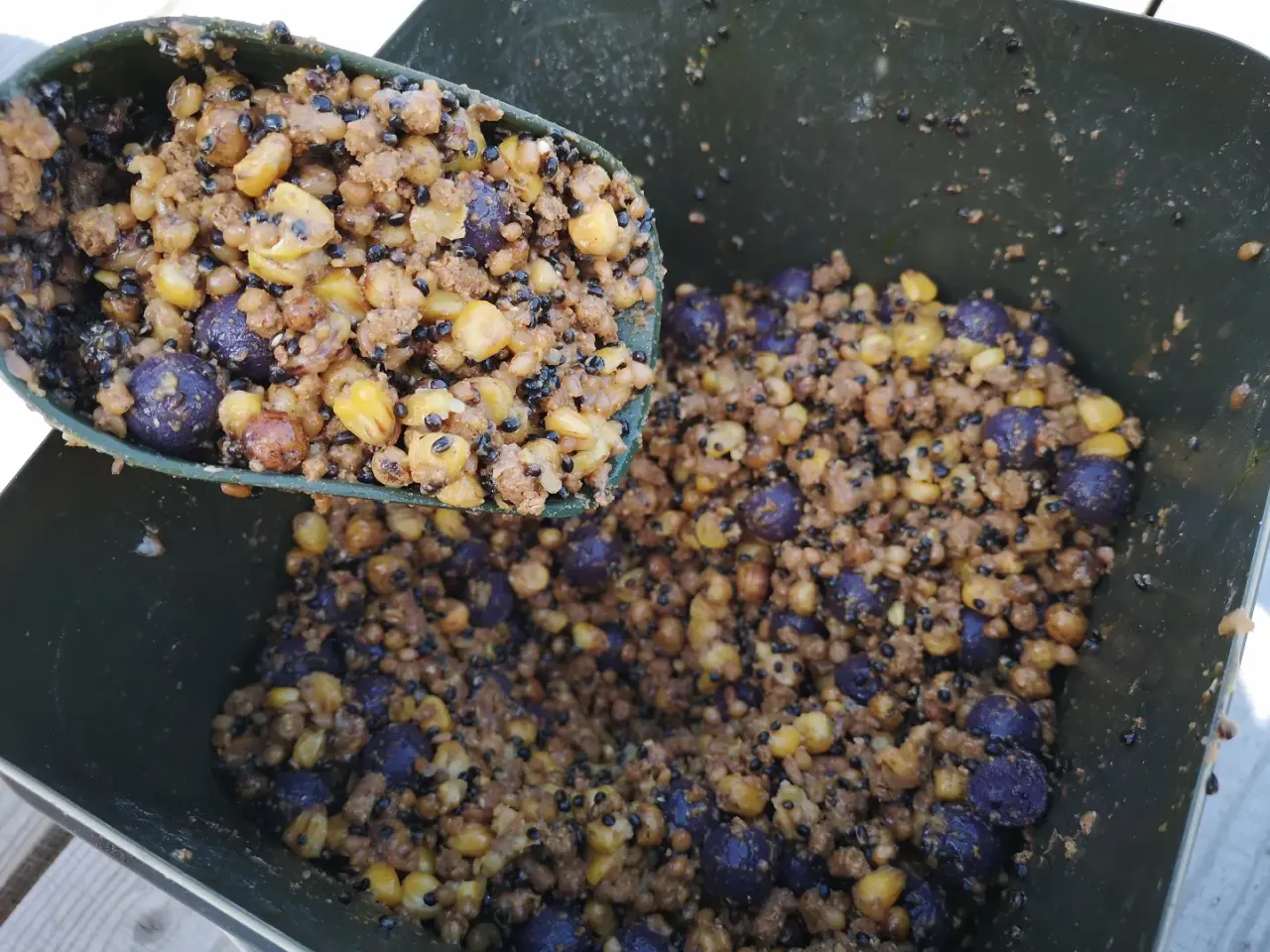 Gotowa zanęta na karpia: kukurydza, ziarna i kulki. Idealna mieszanka, by dowiedzieć się, jak zrobić zanętę na karpia.