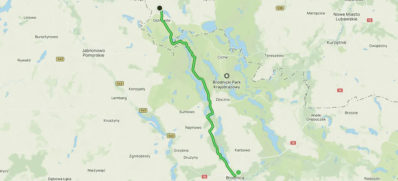 Jezioro Ostrowite Kujawsko-Pomorskie mapa dojazdu