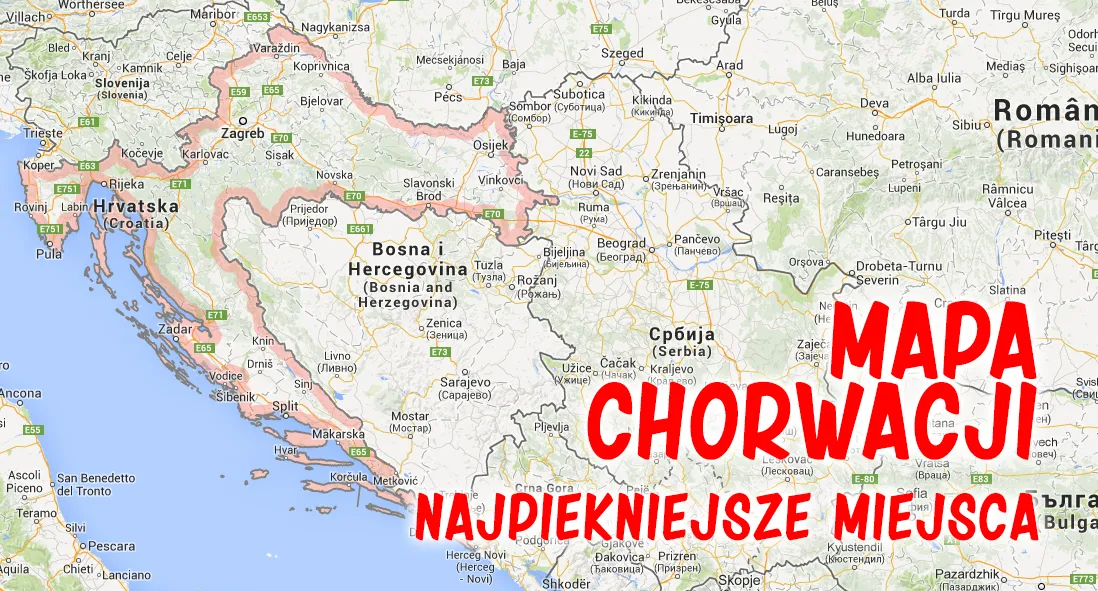 Chorwacja mapa atrakcje turystyczne