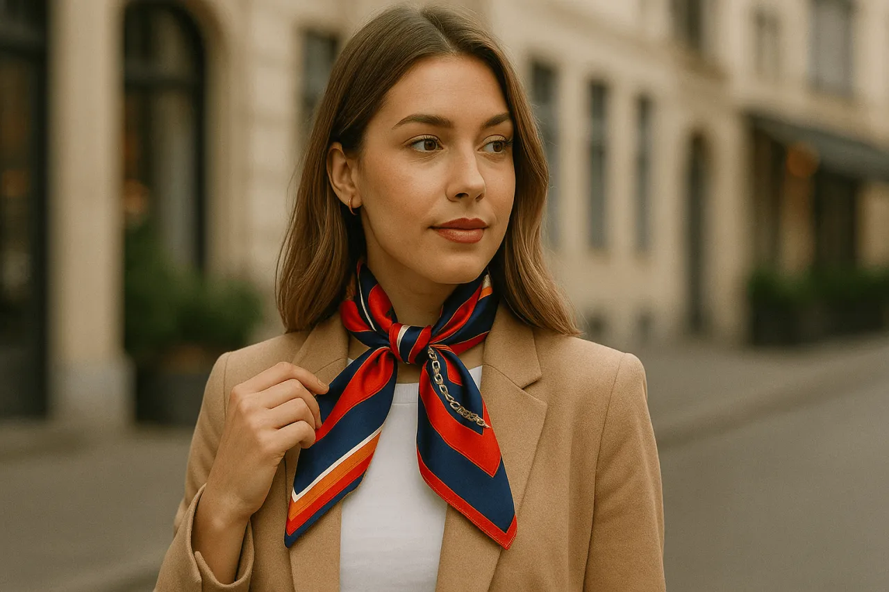 Kreatywne wiązania bluzek z apaszką