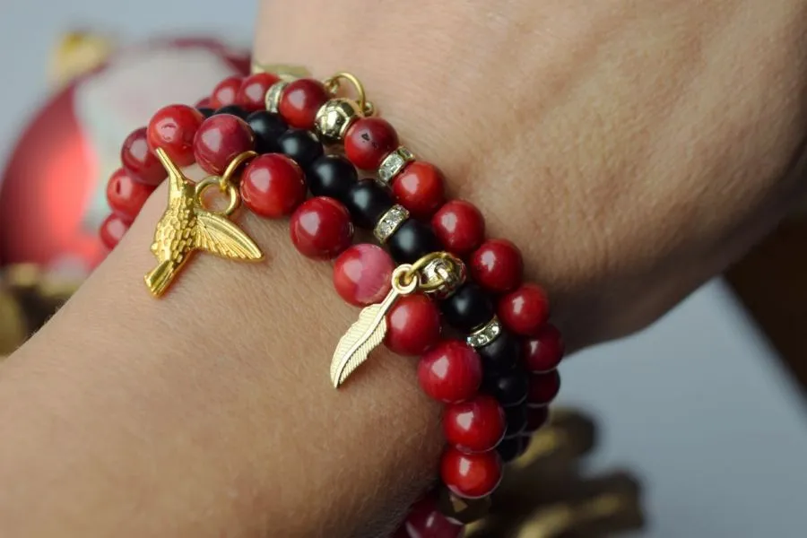 zestaw bransoletek z kamieni naturalnych