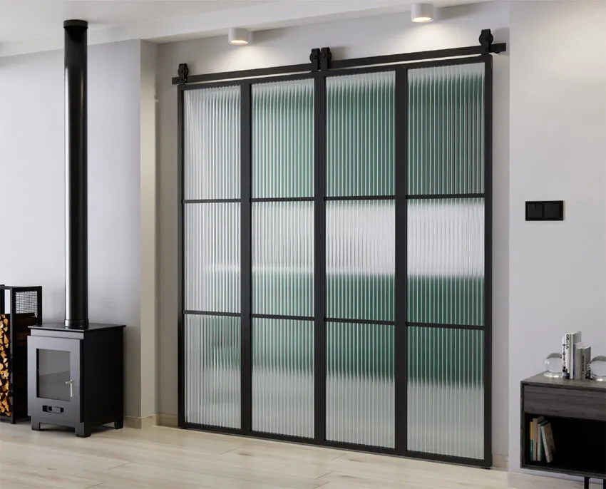 Zdjęcie Czarne drzwi harmonijkowe: eleganckie rozwiązanie do małych wnętrz 2025