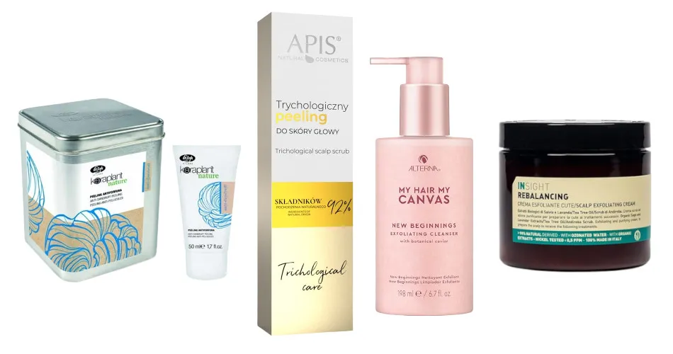 r&oacute;żne rodzaje peeling&oacute;w do sk&oacute;ry głowy