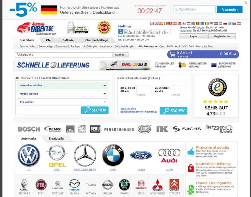 Autoteile Online Shop Vergleich