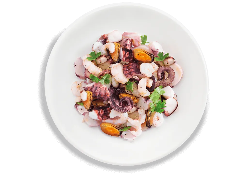 insalata di mare impiattamento