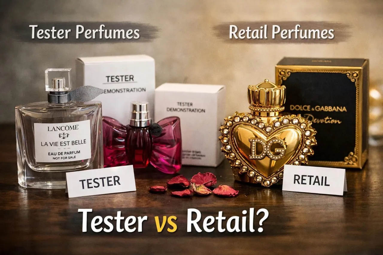 perfumy tester vs produkt detaliczny opakowanie