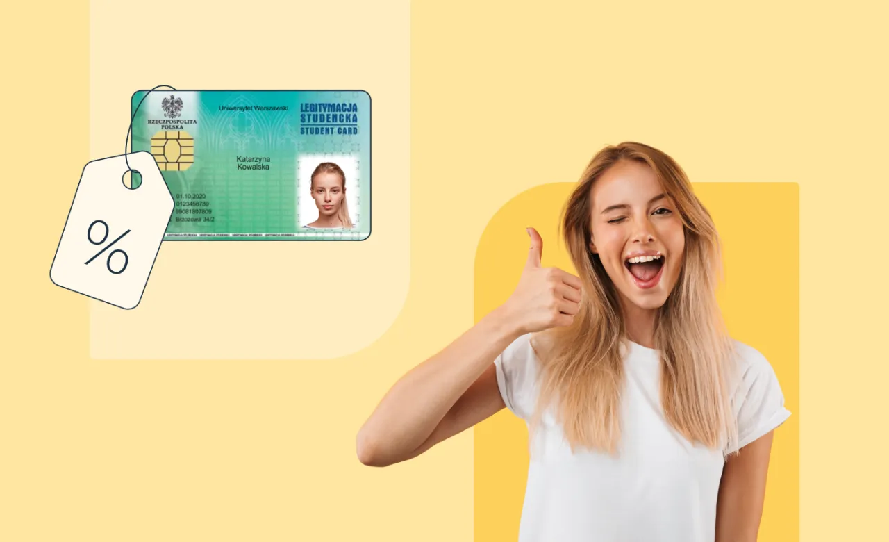 Uczeń w muzeum z biletem ulgowym