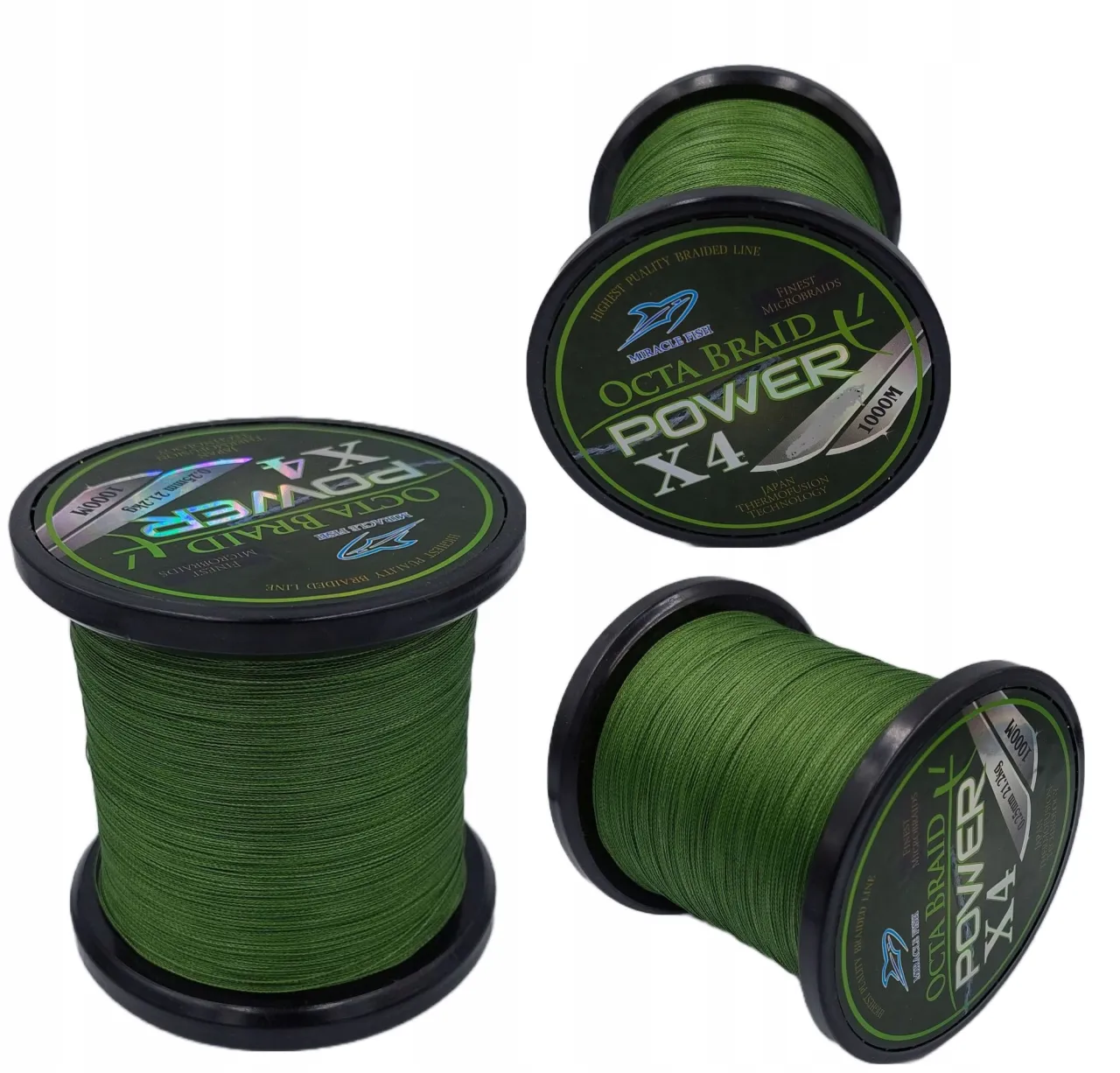 plecionka wędkarska zielona brązowa