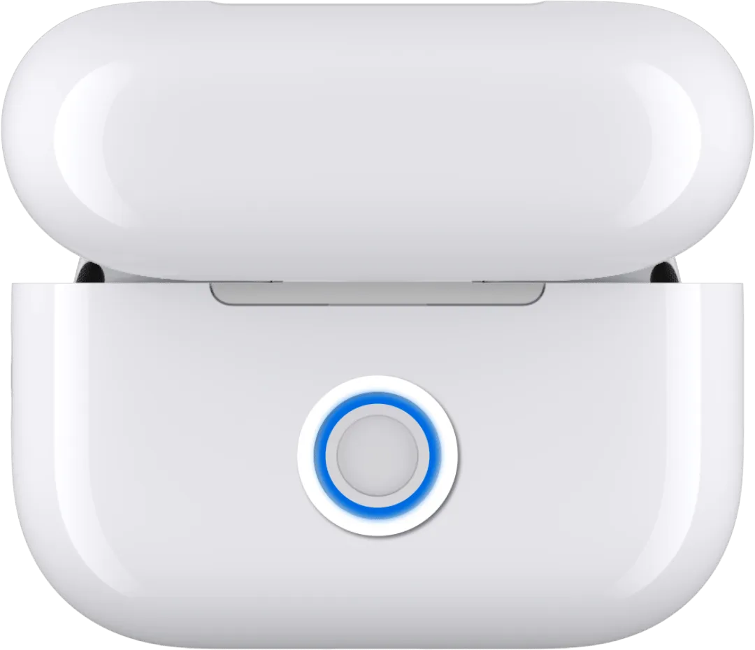 przycisk reset airpods, etui airpods tył