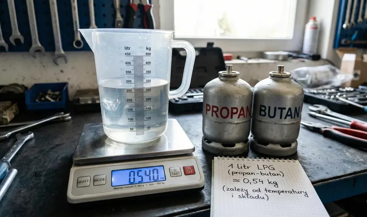 kalkulator przelicznika LPG litry na kilogramy