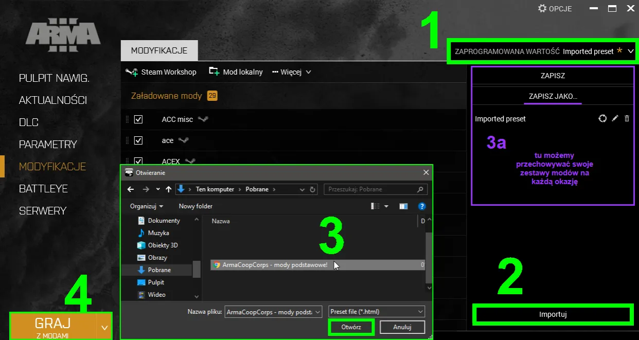 Arma 3 Steam Workshop instalacja mod&oacute;w