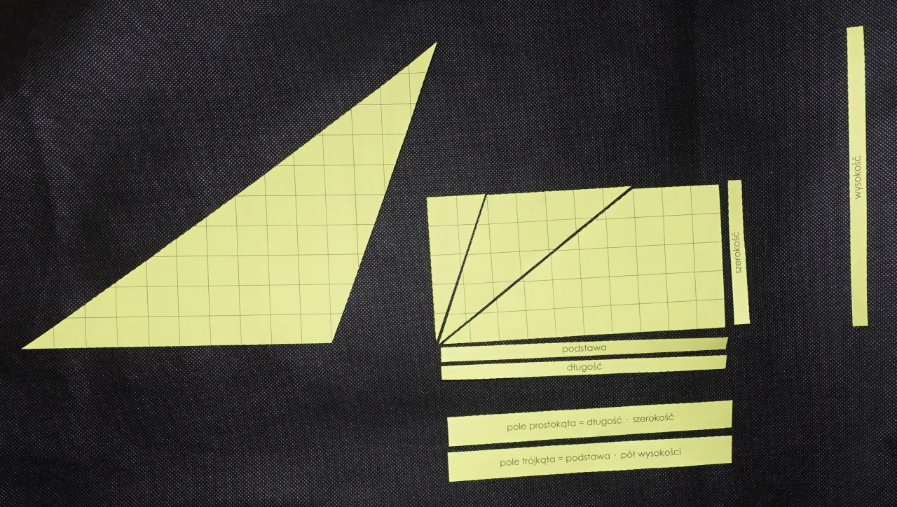 r&oacute;żne wzory na pole tr&oacute;jkąta, tr&oacute;jkąt bez wysokości