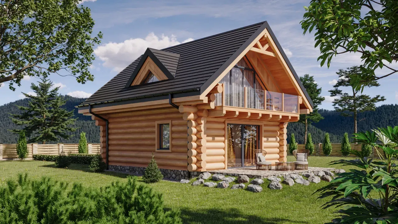 Etapy budowy domu z bali wizualizacja