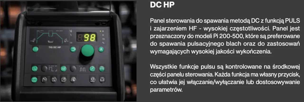 spawarka inwertorowa panel sterowania parametry