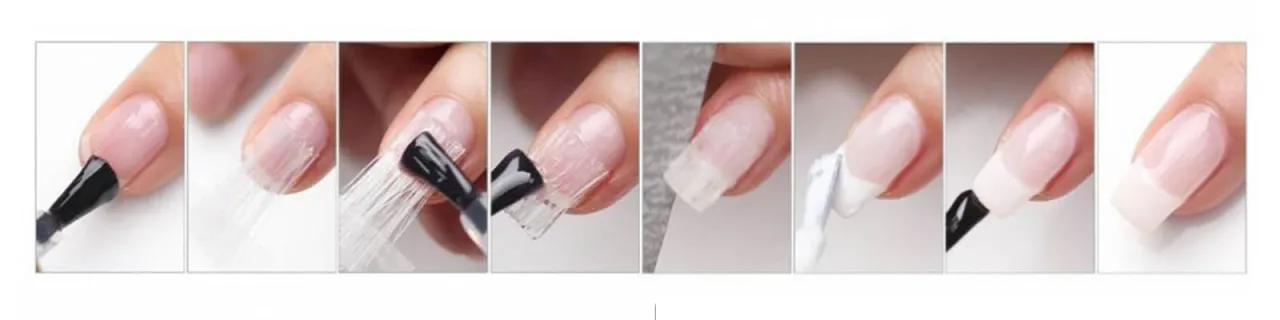 przedłużanie paznokci żelem na formie krok po kroku