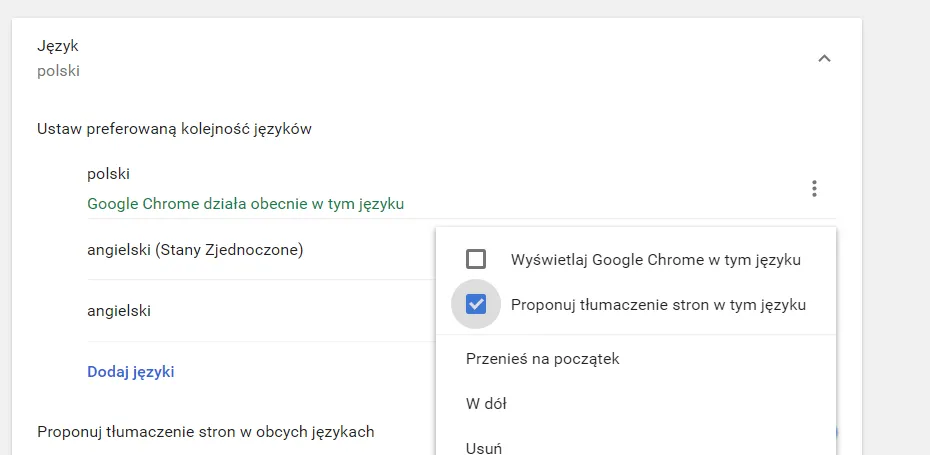 ikona tłumaczenia w pasku adresu przeglądarki Google Chrome