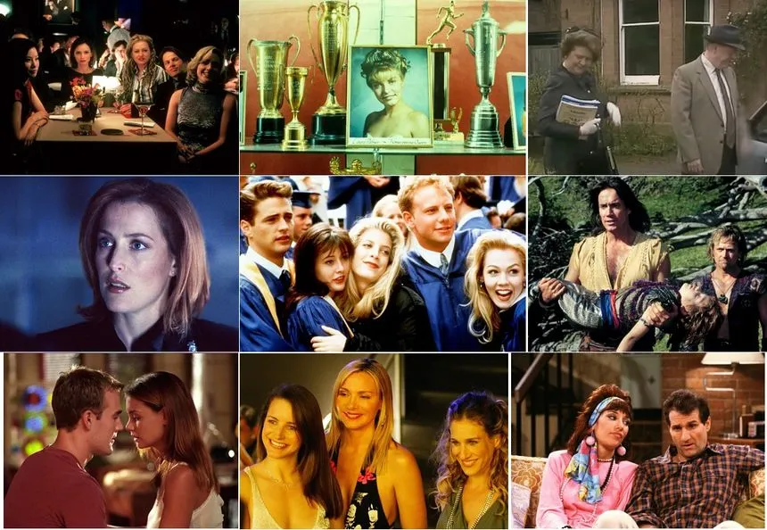 kultowe seriale zagraniczne lat 90. kolaż