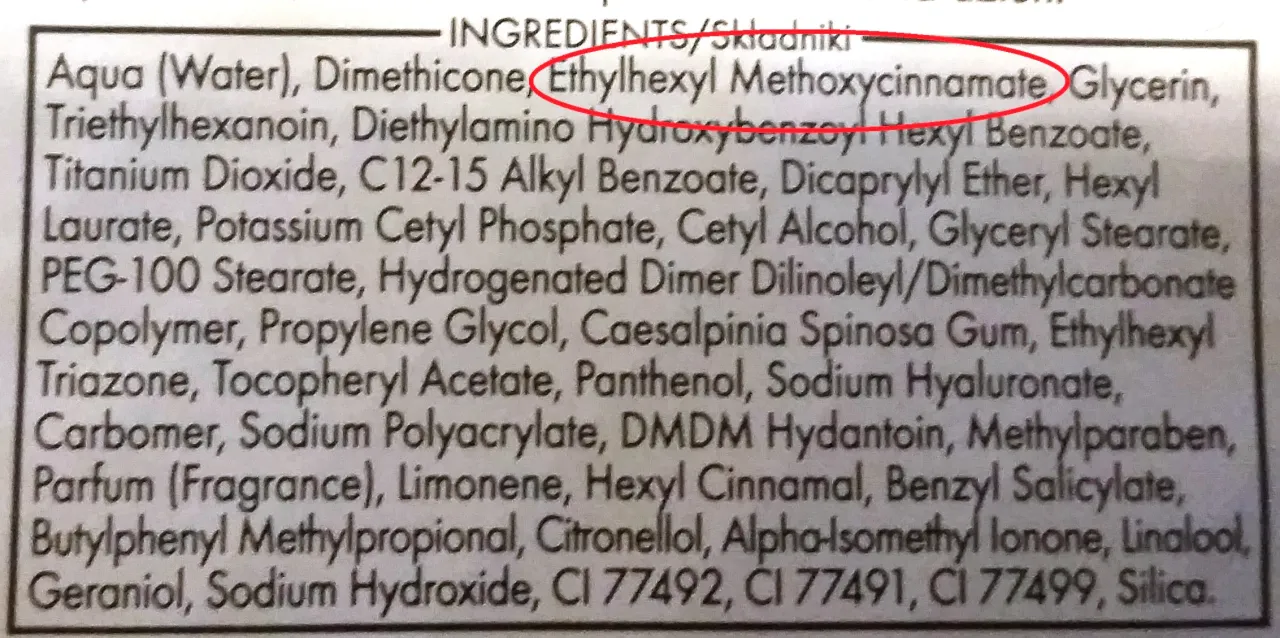 Etykieta kosmetyku skład INCI