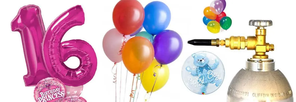 różne opcje napełniania balonów helem