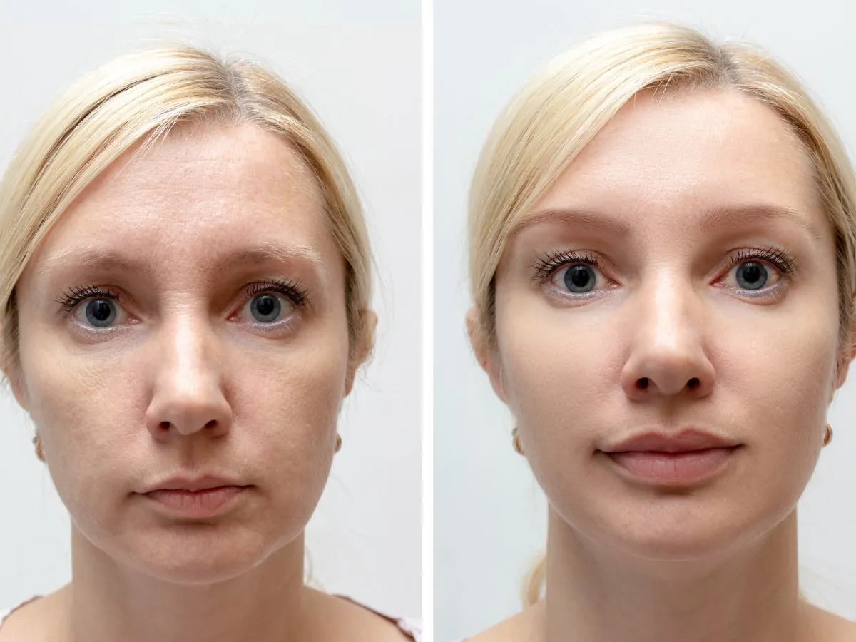 przed i po joga twarzy