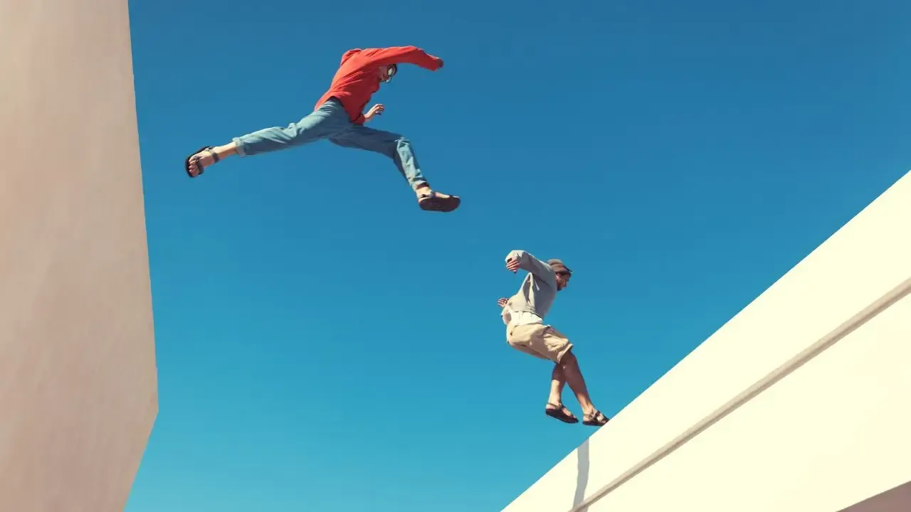 kaskader przygotowujący się do sceny kaskaderskiej