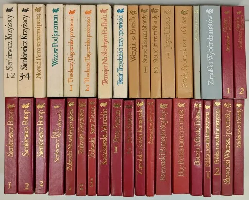zbi&oacute;r klasycznych polskich książek, stare książki polskie, okładki klasyki literatury polskiej