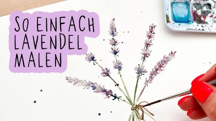 Lavendel zeichnen einfach Anleitung