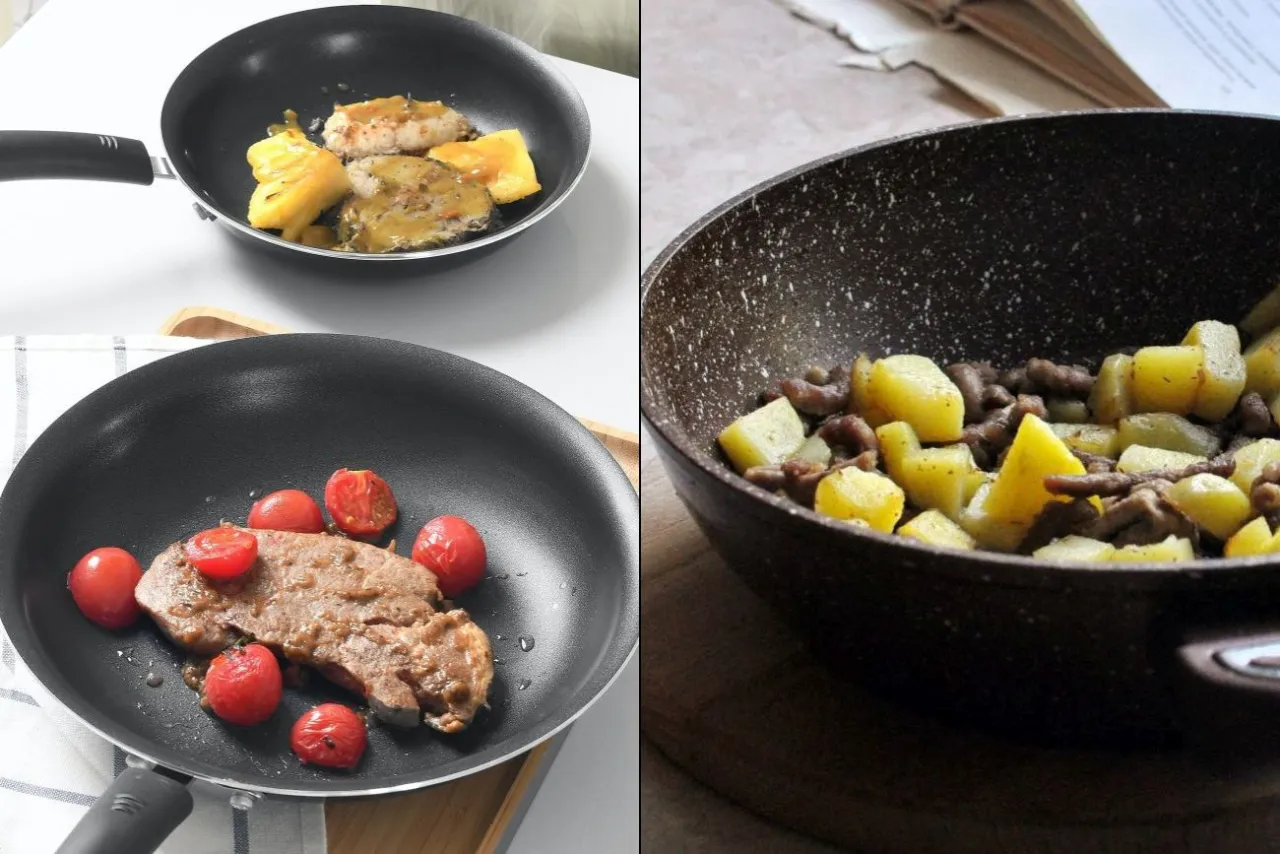 por&oacute;wnanie patelni ceramicznej i granitowej infografika