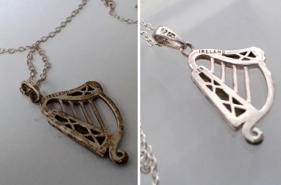 biżuteria której nie czyścić płynem do srebra