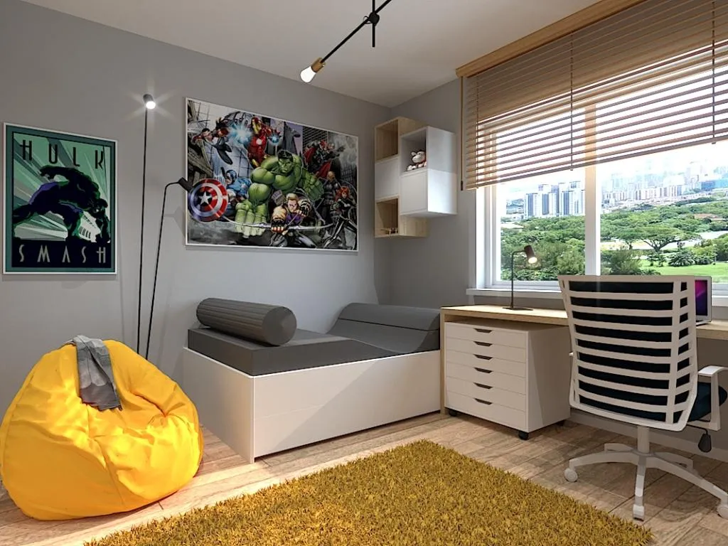 aranżacja małego pokoju młodzieżowego wizualizacja