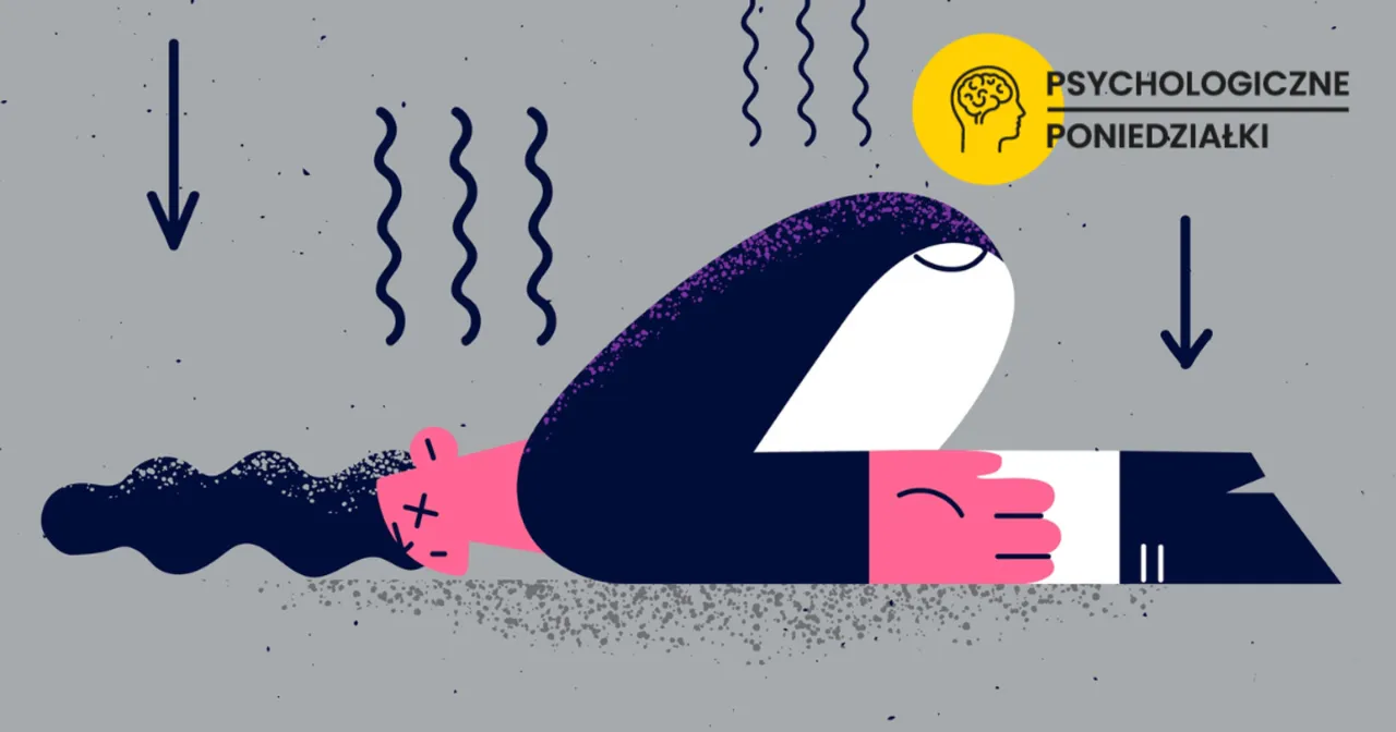 Objawy załamania psychicznego, ikony, grafika informacyjna