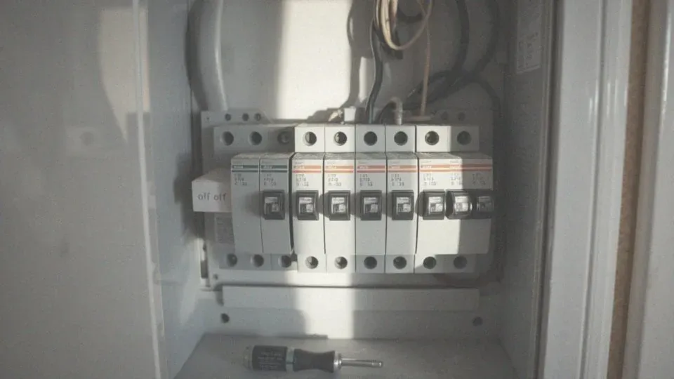 Przepalony bezpiecznik topikowy i wyłączony bezpiecznik automatyczny