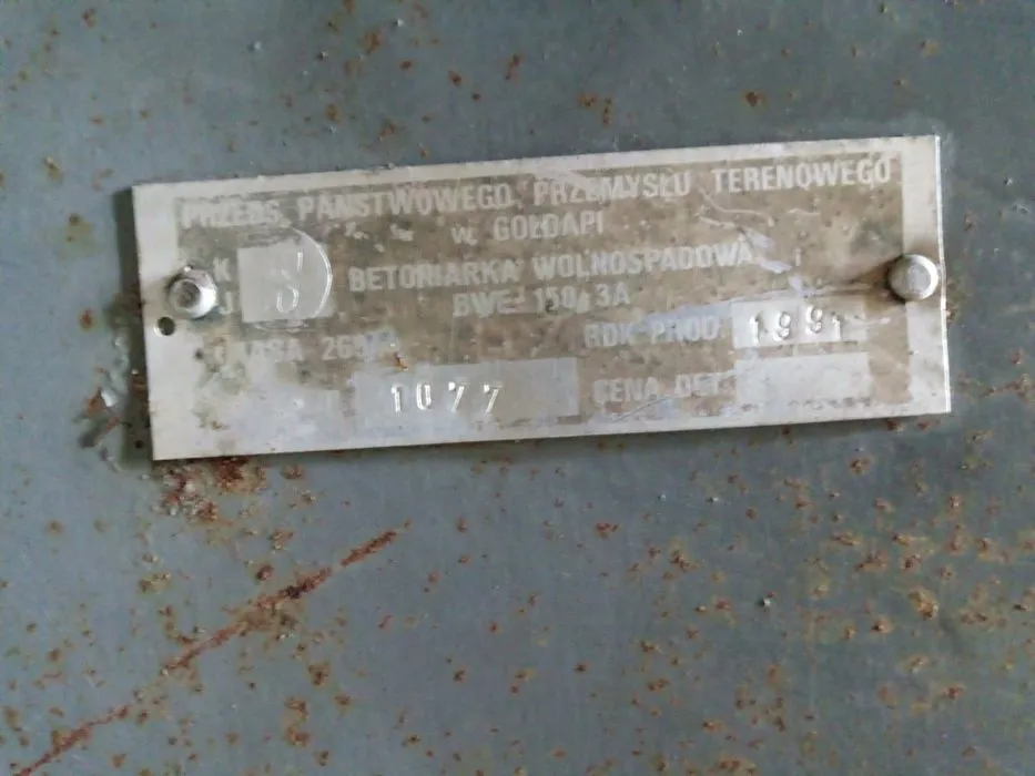 tabliczka znamionowa betoniarka przykłady