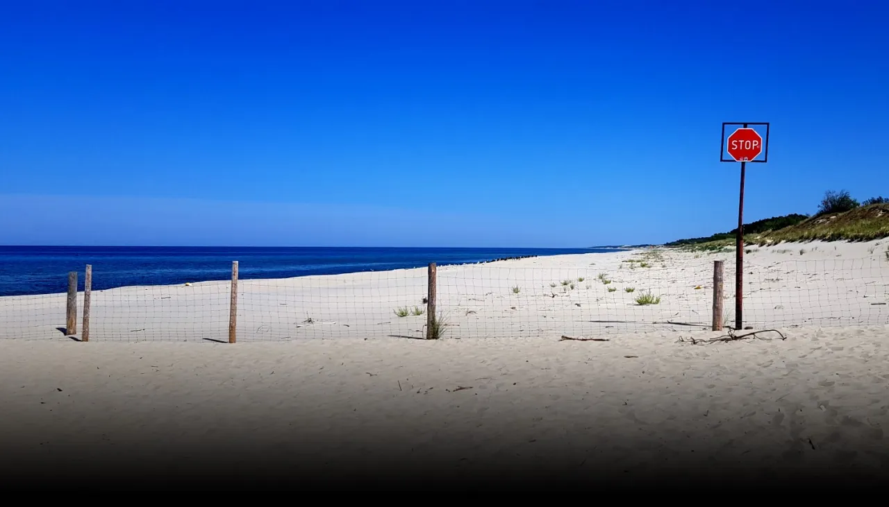 Plaża Piaski Krynica Morska granica