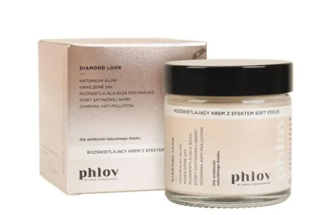 Phlov Diamond Look krem rozświetlający opakowanie i konsystencja