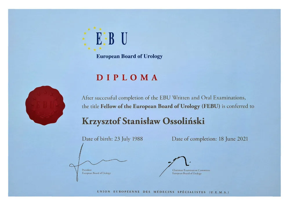 urolog egzamin FEBU certyfikat