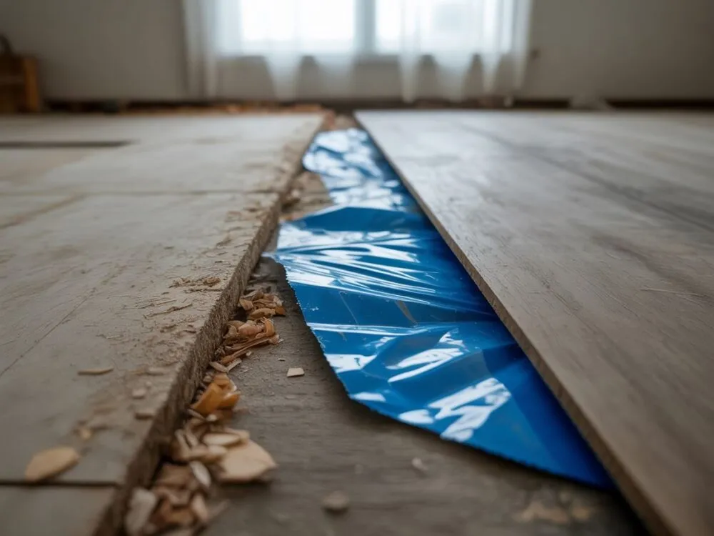 prawidłowy montaż folii pod panele zakładki taśma