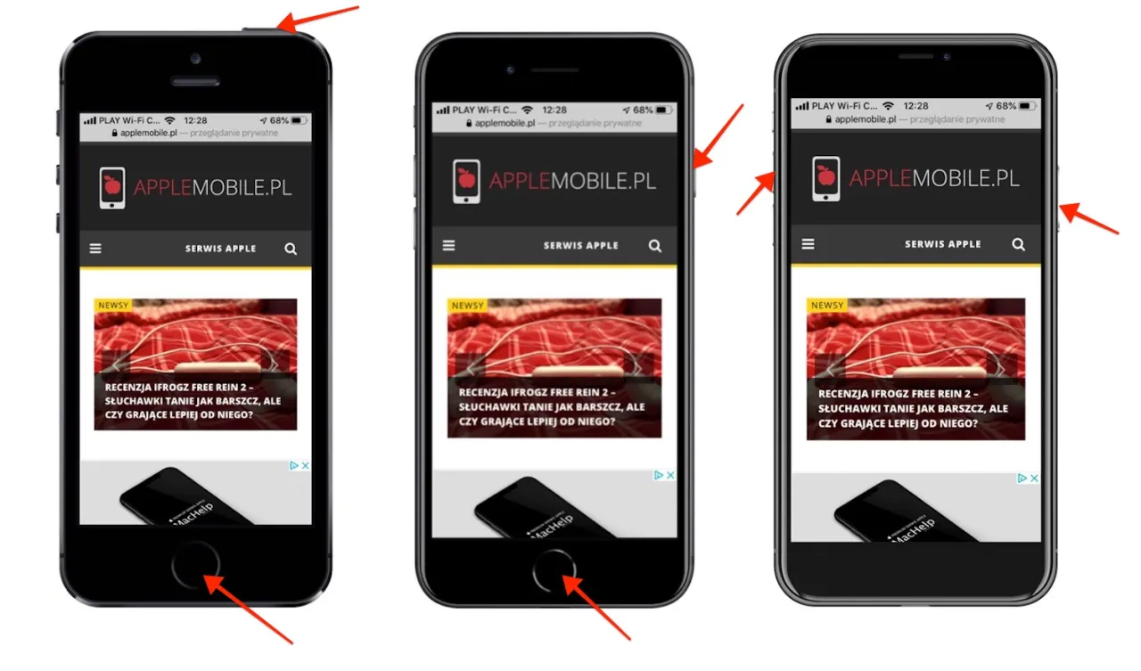 Długi zrzut ekranu iPhone Safari