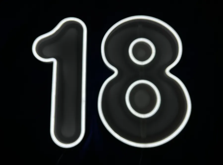 rekwizyty do zdjęć 18 urodziny neon