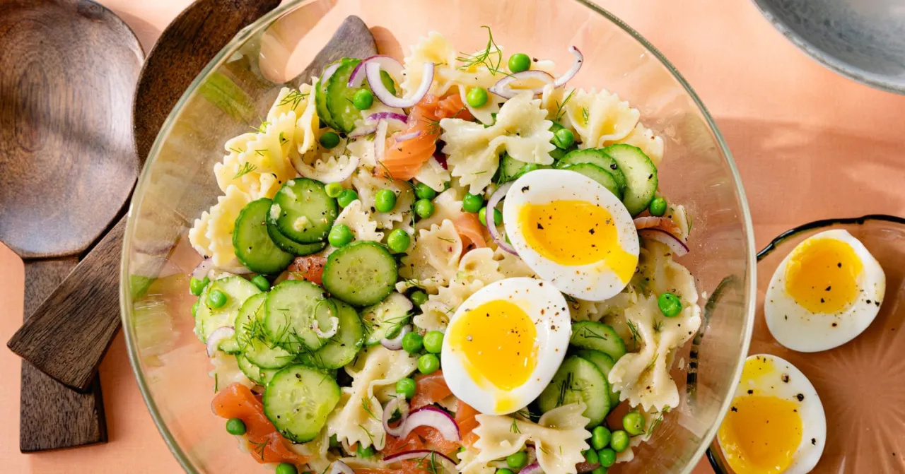 Variations salade de pâtes au saumon