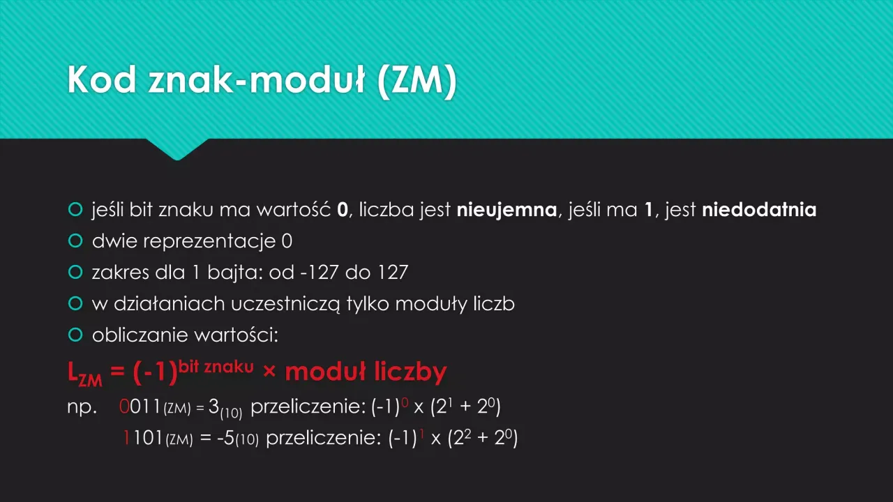tabela porównawcza Znak-Moduł vs Kod U2 zalety i wady