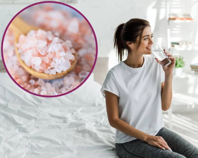 osoba pijąca wodę z magnezem rano, energia, pobudzenie