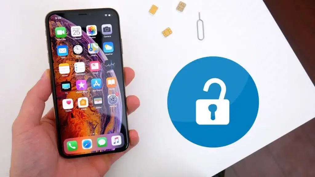 iPhone z blokadą SIM-lock na ekranie