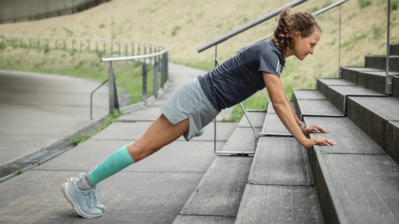 Läufer macht Krafttraining Rumpfmuskulatur