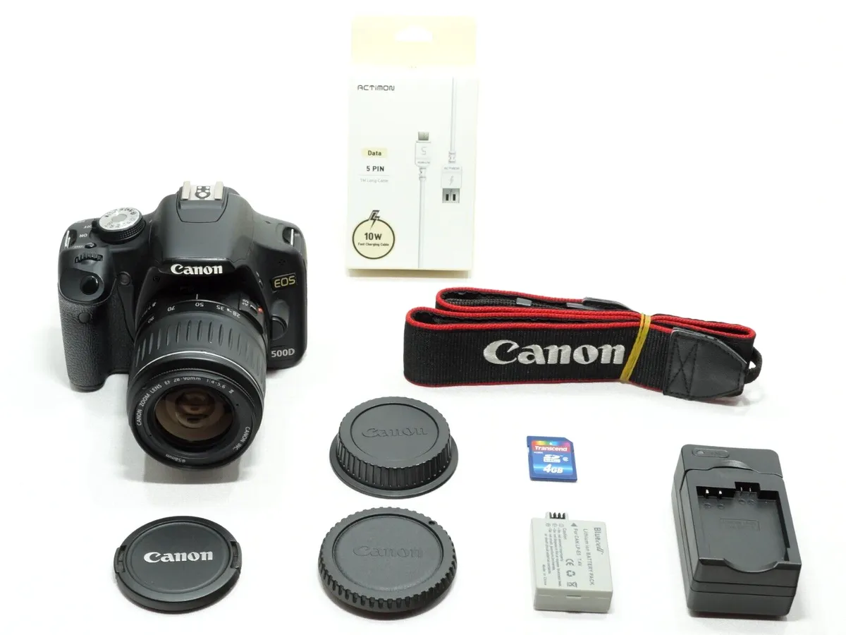 Canon EOS 500D body with lens