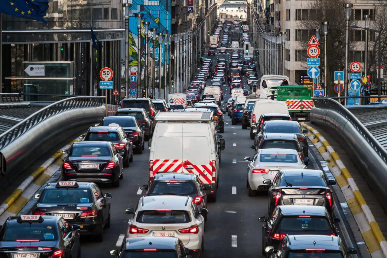 Brussels traffic jam