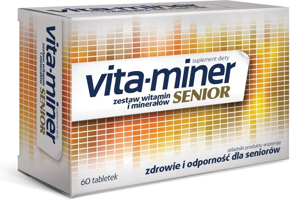 senior zażywa witaminy